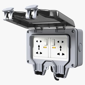 3D Electrical Socket Outdoor Wall Double