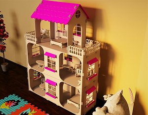 Dollhouse with furniture 3D