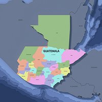 Guatemala Admin 1 3D Map - Mercator