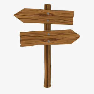 3D wooden arrow sign model