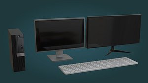 3D Computer - Low poly - Game Ready - PBR model