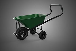 3D 3 THREE WHEELS WHEELED WHEEL BARROW WHEELBARROW TIRE BASE CART