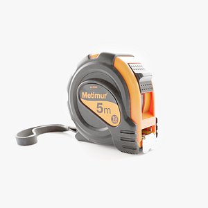 3D Metal retractable measuring tape model