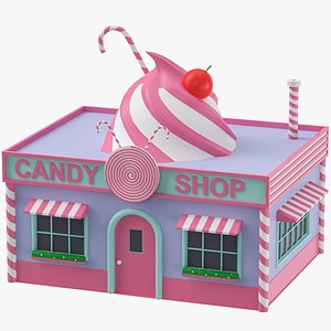 Low Poly Cartoon Candy Shop model