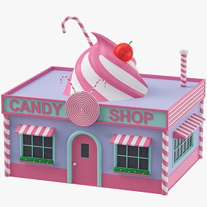 Low Poly Cartoon Candy Shop