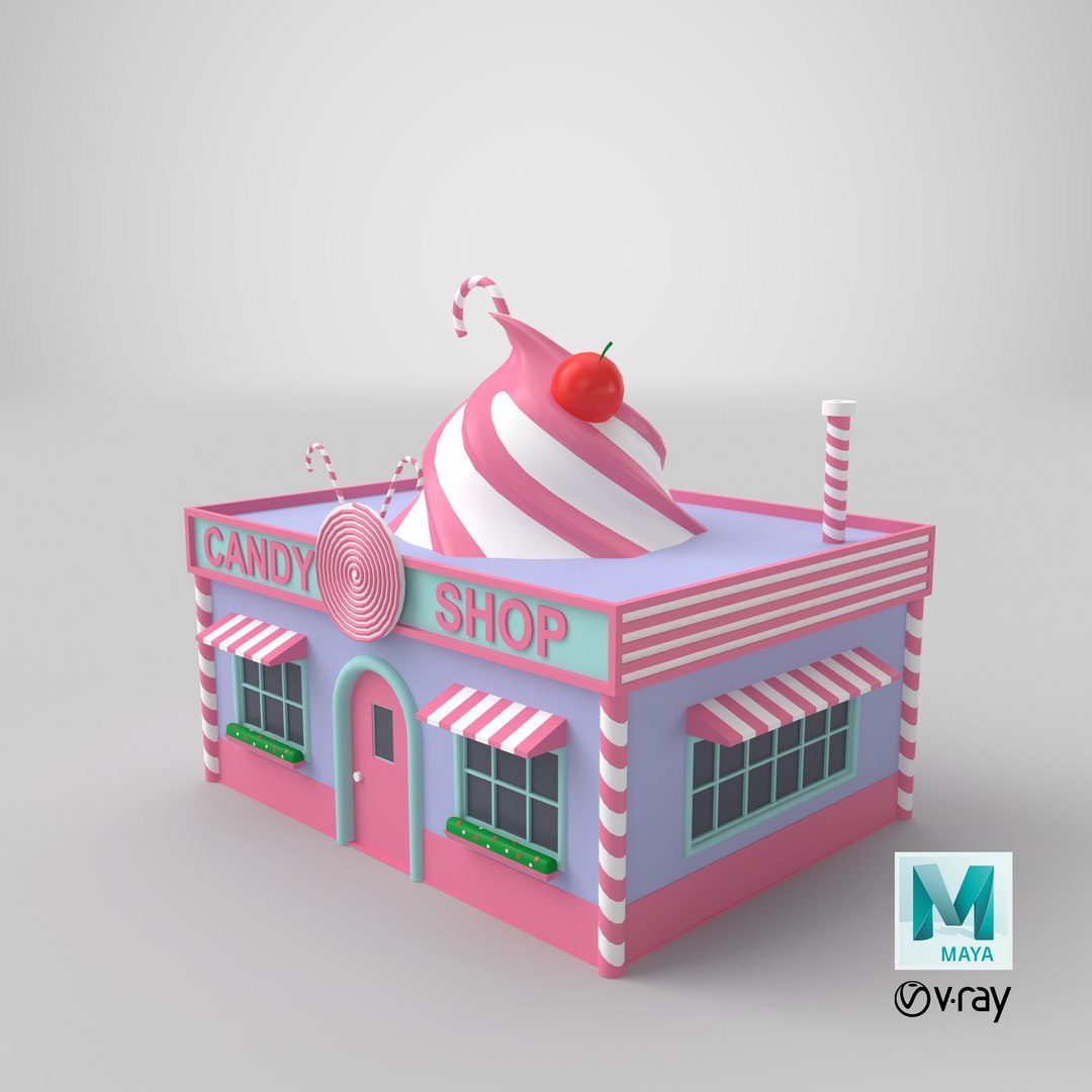 Low Poly Cartoon Candy Shop model https://p.turbosquid.com/ts-thumb/x3/FbkIdf/xJ/stemcell_maya_vray_render/png/1641374281/1920x1080/fit_q87/8e469dd9628af871a349ceca8714a1ac74997172/stemcell_maya_vray_render.jpg