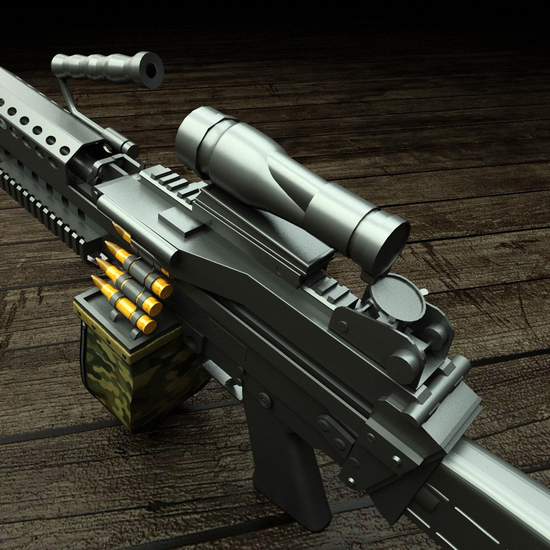 m249 light machine gun 3d model