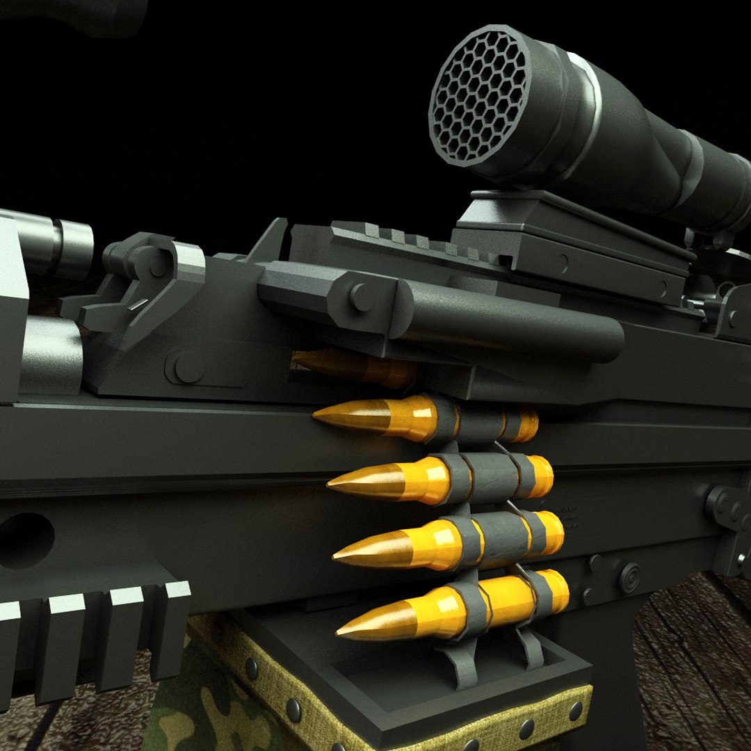 M249 Light Machine Gun 3d Model