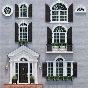 Windows and doors in the style of modern classics 3 3D model