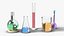 Laboratory Glassware Collection - 5 Pieces (Flasks, Beaker, Graduated Cylinder)