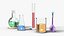 Laboratory Glassware Collection - 5 Pieces (Flasks, Beaker, Graduated Cylinder)