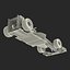 formula car rigged yellow 3d model