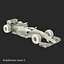 formula car rigged yellow 3d model