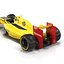 formula car rigged yellow 3d model