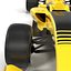 formula car rigged yellow 3d model