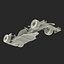 formula car rigged yellow 3d model
