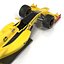 formula car rigged yellow 3d model