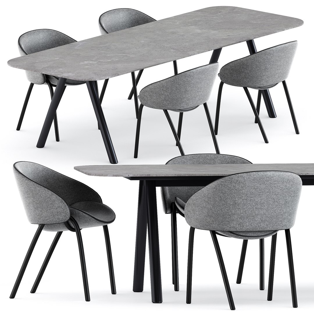 Folium Dining Chairs And Kodo Dining Table 3D TurboSquid 1997186