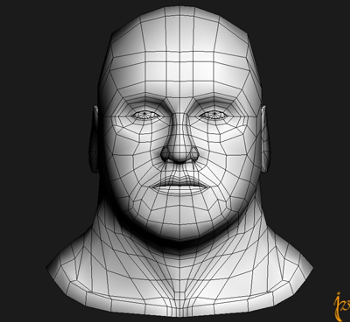 man topology 3d model