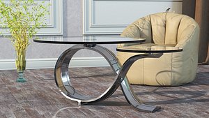 Glass Coffee Table Stainless Steel