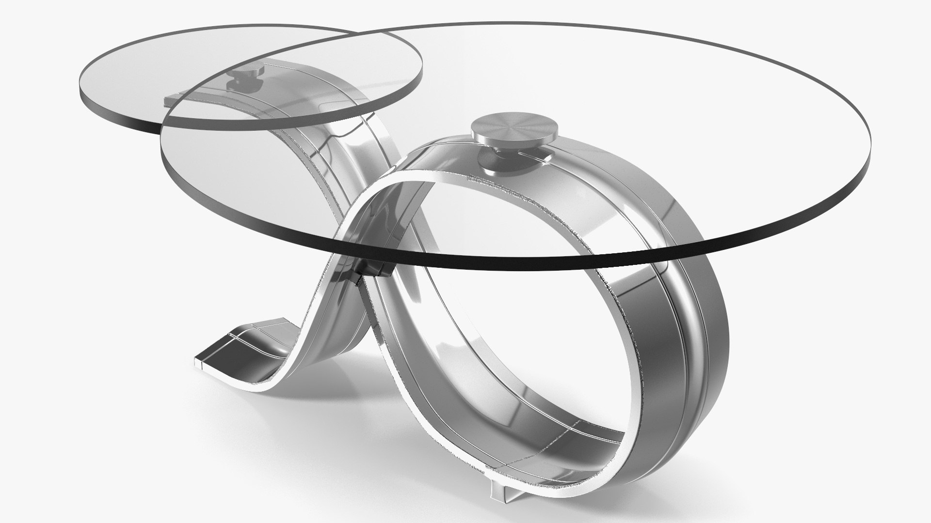 Glass Coffee Table Stainless Steel 3D model preview