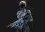 Cyborg femminile Low Poly
