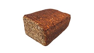 3D Black Bread AR VR PBR  Lowpoly with game ready 3d Model