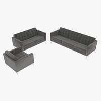 Knoll Florence Charcoal Fabric Seating Set
