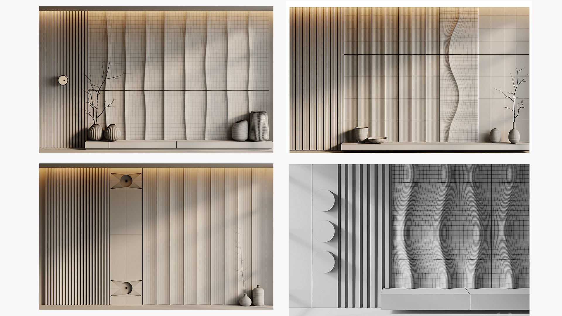 Wall Panels Set 3D Model - TurboSquid 2345609