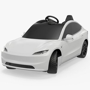 Realistic Ride-On Electric Car White Rigged 3D model