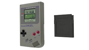 Game Boy with cartridge with PBR materials