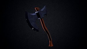 Stylized Battle Axe - Game Ready PBR Low Poly Model