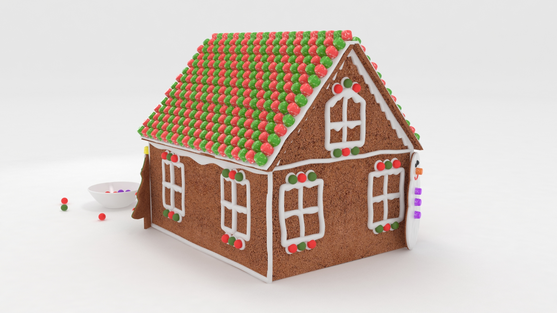 Gingerbread house gumdrops candies 3D model TurboSquid 1654624