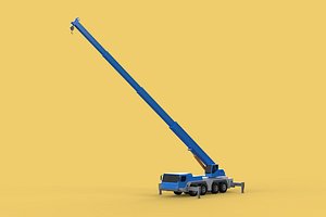 3D model EXTENDED TELESCOPIC BOOM LONG REACH MOBILE CRANE CRAWLER TRUCK