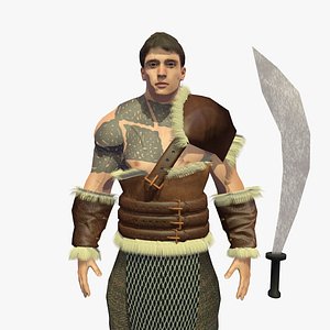 3D BARBARIAN WARRIOR 2 IK RIGGED FOR C4D