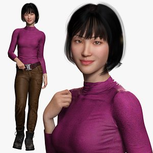 Noi - Autumn Chic Asian Bueauty In Purple And Brown 3D