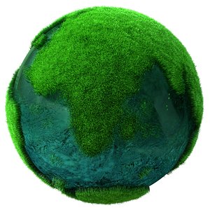 3D Earth Water Globe Grass