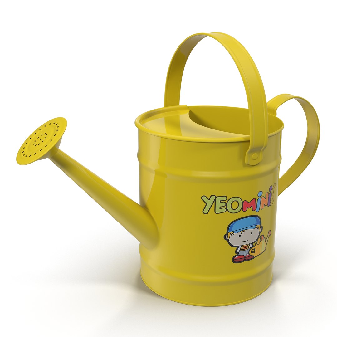 Kids Watering Can Yellow 3D model preview