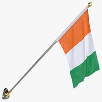 Cote dlvoire Cloth Flag Wall Mount Animated Loop