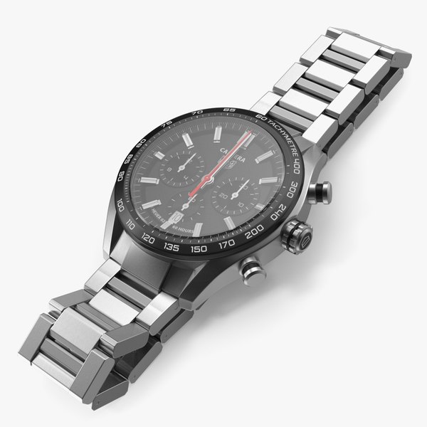 Tag Heuer Carrera Dial Black Open Strap 3D model