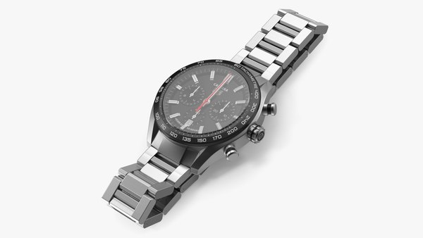 modelo 3d Tag Heuer Carrera marcar negro correa abierta