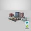 3D Low Poly Buildings Collection 02 model