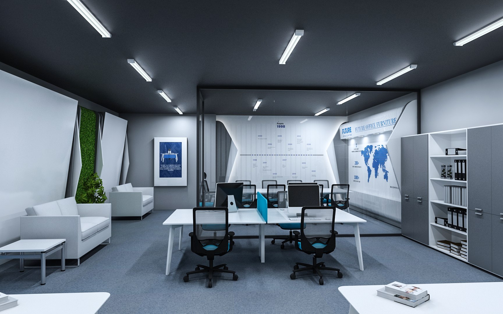 3D Collaborative Workspace Area Model - TurboSquid 2191320