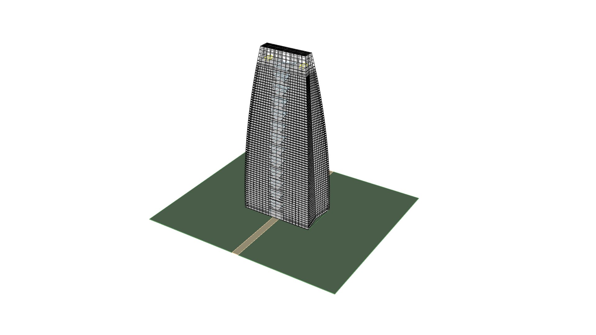 3D Modern skyscraper 250m - glass facade - TurboSquid 2181411