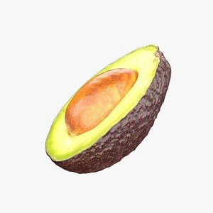 Avocado Half Cut 3D