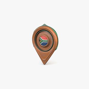 3D South Africa Flag Icon model