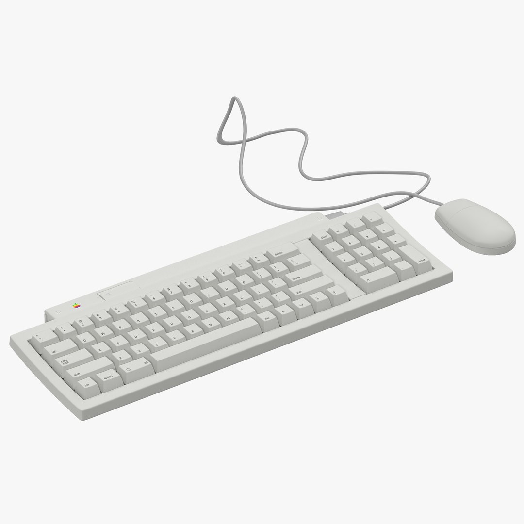 Apple Keyboard II and Mouse 3D Model preview