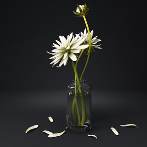 3D flower glass vase model