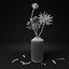 White flower in glass jar