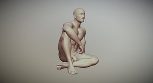 3D Print Ready Nude Male Body Pose 03